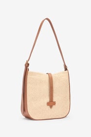 RC Sac épaule moyen tressé beige Marron clair UWB007-PZI06