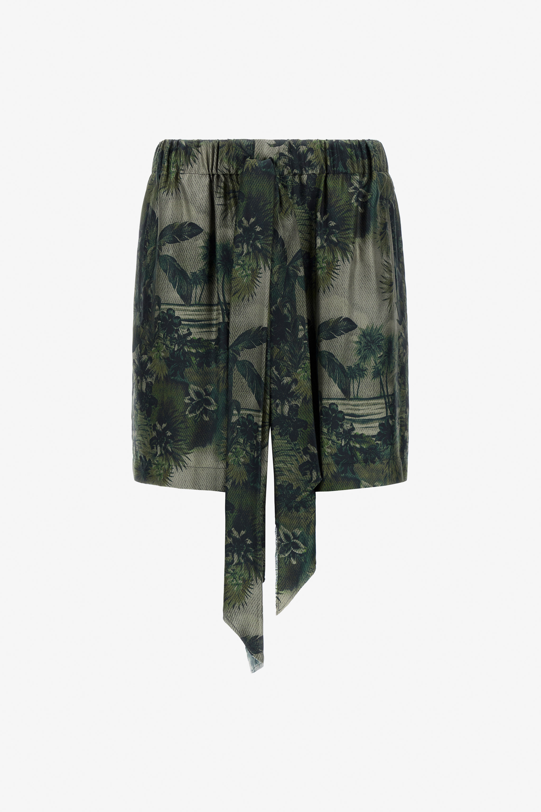 RC Shorts De Seda Con Estampado Hawaii Verde oscuro SRT274-4QI84