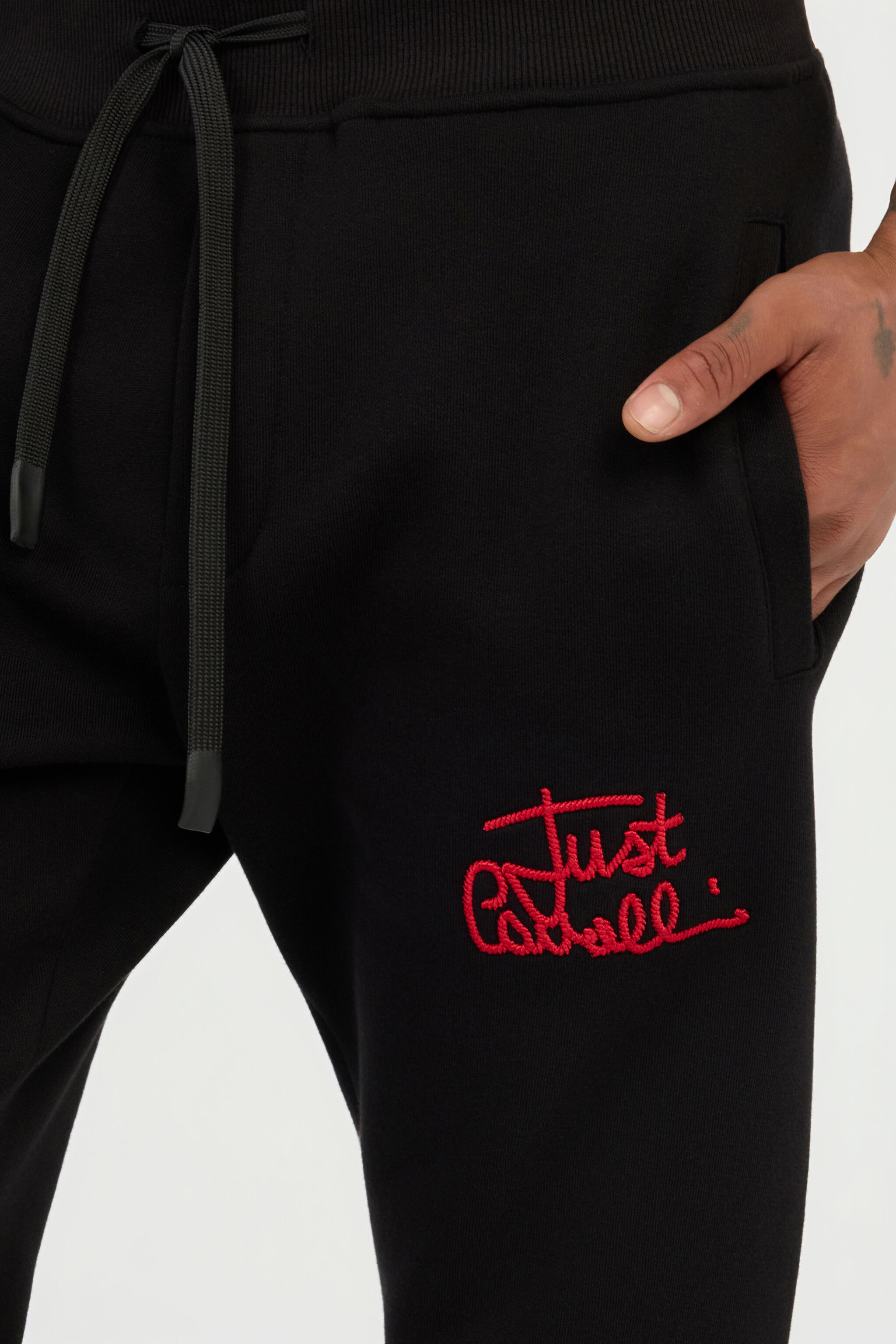 JC Black Trousers Joggers With Embroidered Logo JC Black Trousers Joggers With Embroidered Logo BLACK VFT008-VF008