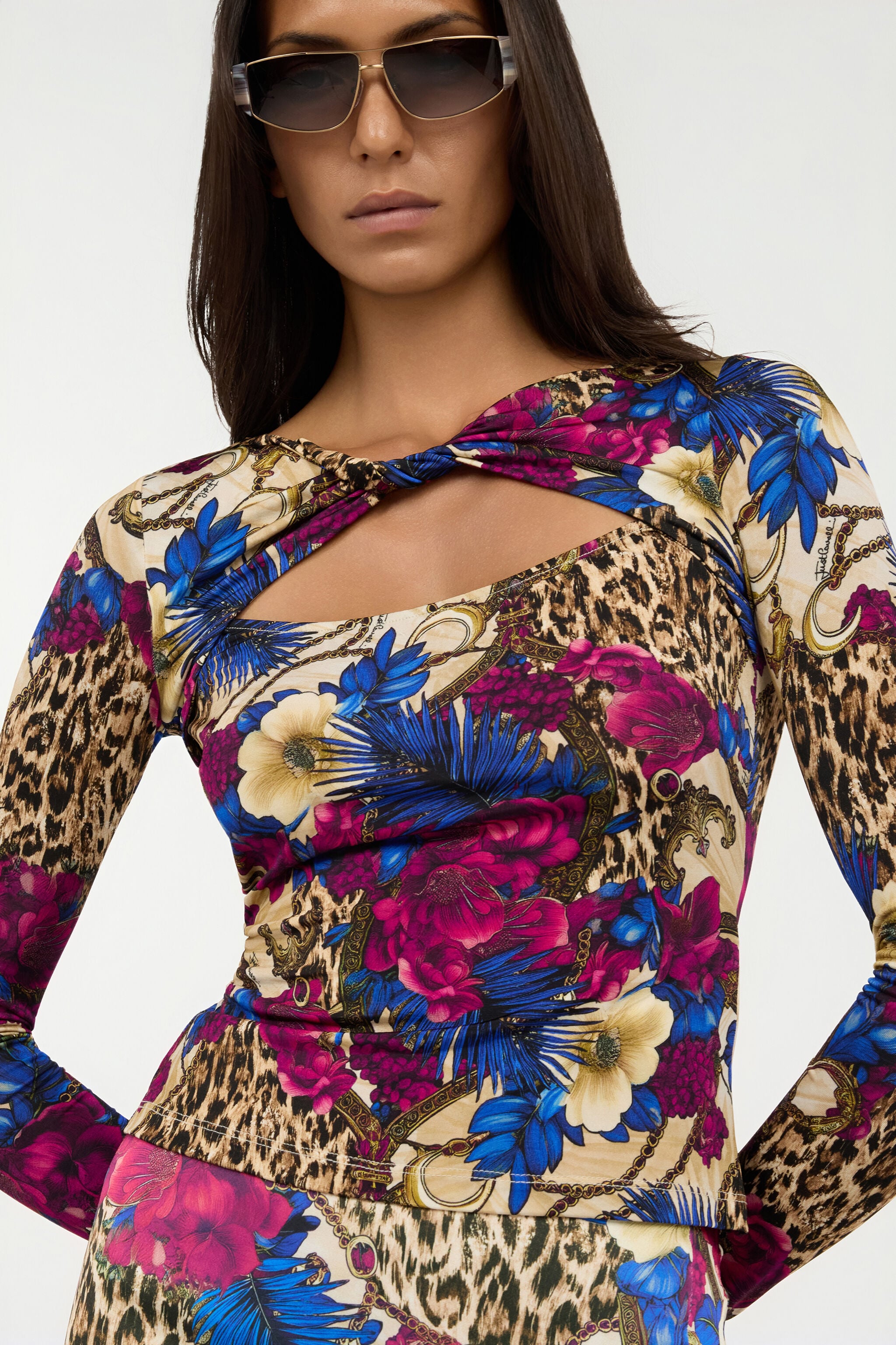 JC Flower Leopard Print T-Shirt JC Flower Leopard Print T-Shirt 700 BEIGE + 343 CILI VFT209-VF332