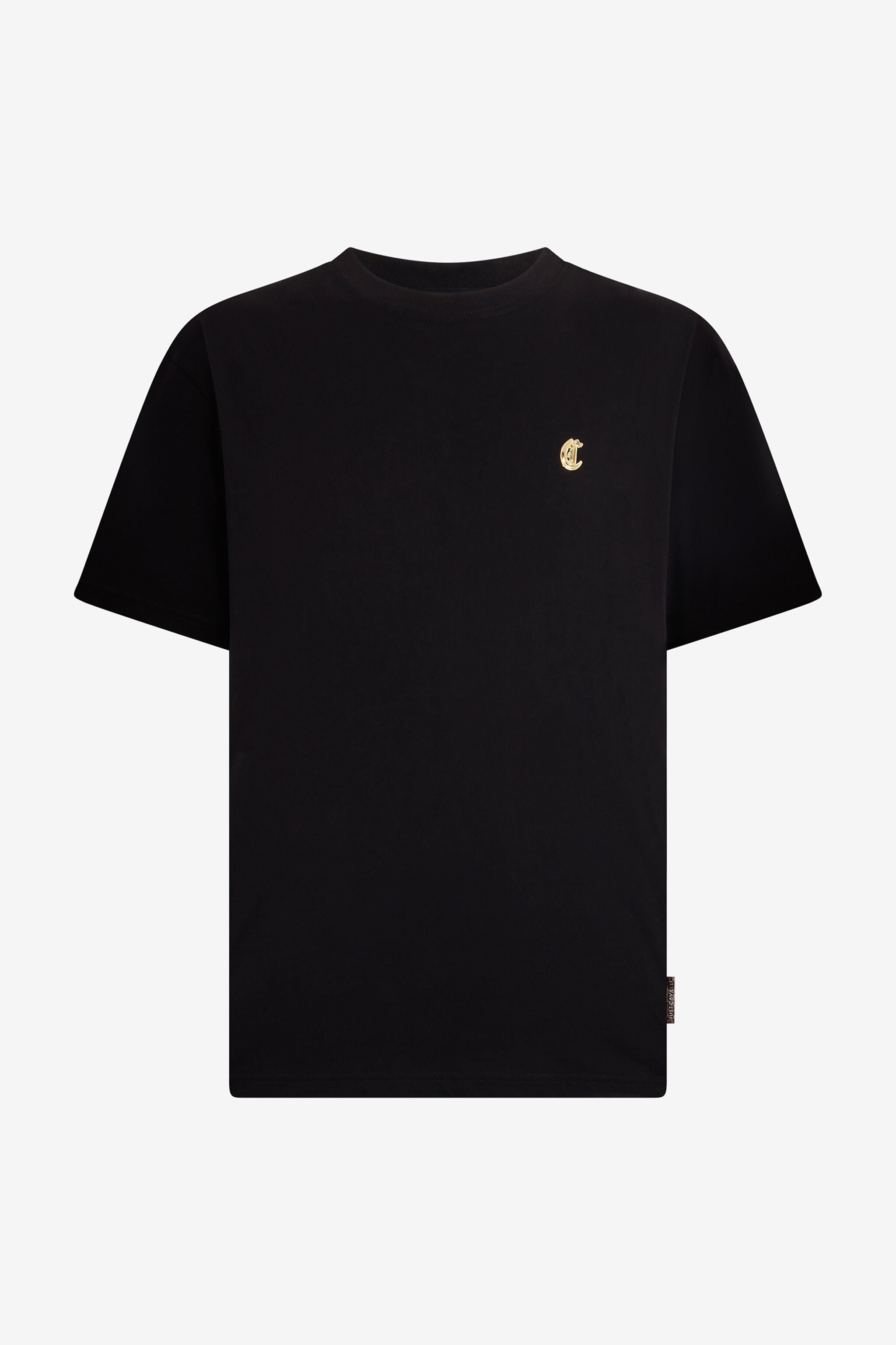 JC Black Cotton T-Shirt with JC Monogram JC Black Cotton T-Shirt with JC Monogram BLACK VFT062-VF106