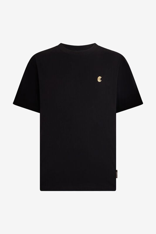 JC Black Cotton T-Shirt with JC Monogram JC Black Cotton T-Shirt with JC Monogram BLACK VFT062-VF106