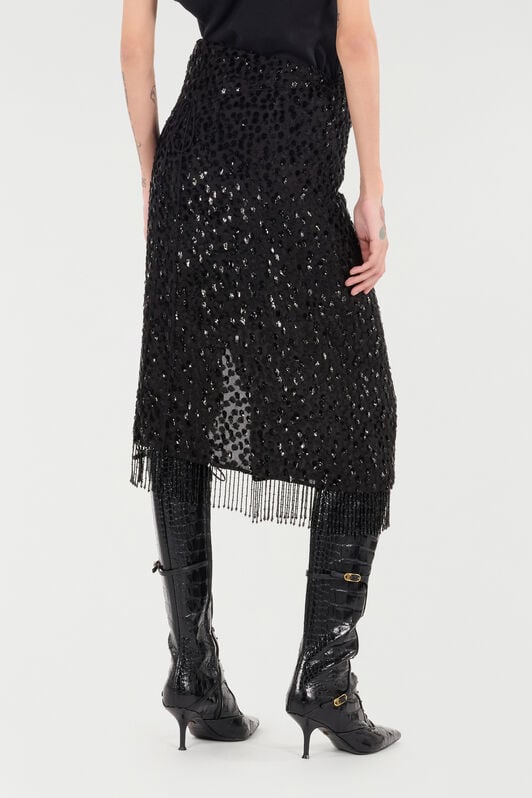 RC Skirt With Beaded Hem RC Skirt With Beaded Hem Black UKR304-FC004