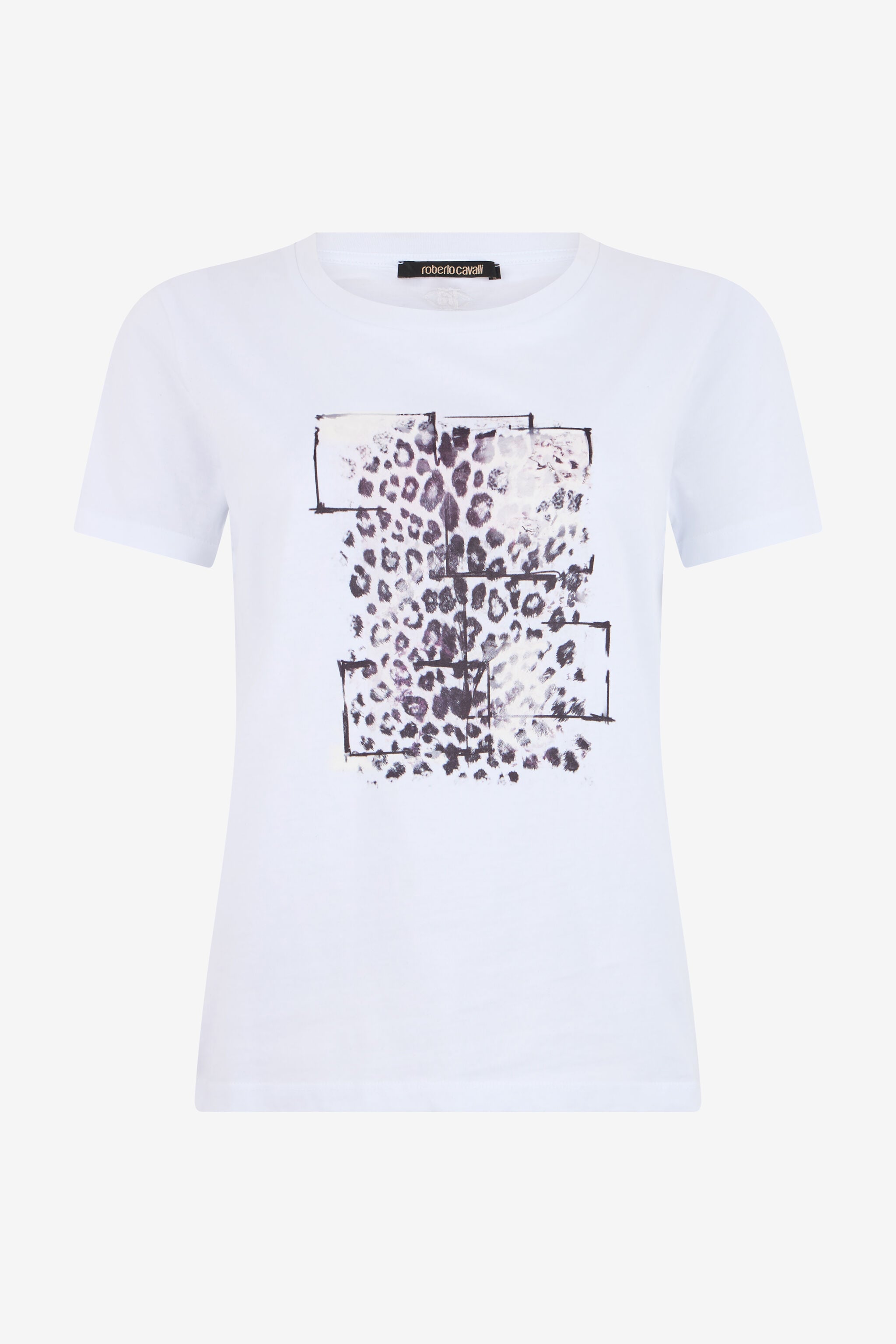 RC Weißes T-Shirt mit Leoparden-Grafik RC Weißes T-Shirt mit Leoparden-Grafik WHITE TOT60B-JD003