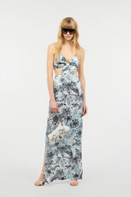 JC Robe Longue À Imprimé Jungle Bleu clair UFT185-UF251