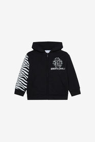 JU Black Sweatshirt With Zebra Print And Monogram RC BLACK UJT68B-CF050
