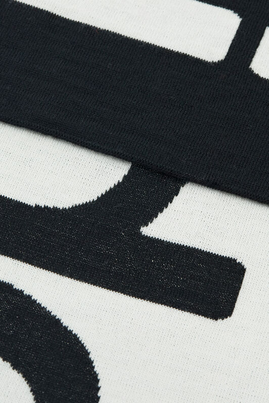 RC Wool Blend Scarf with Logo BLACK & WHITE TALR37-IR054