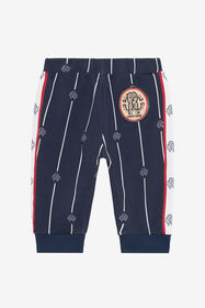JU Pantalon en coton imprimé NAVY VJT208-5OP27