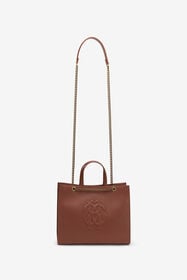 RC Sac D'Épaule En Cuir Marron Avec Monogram RC BRUCIATO ROB00K-PZ098