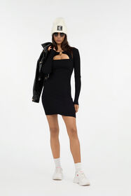 JC Mini Abito Nero Con Cut-Out BLACK VFT254-VF401