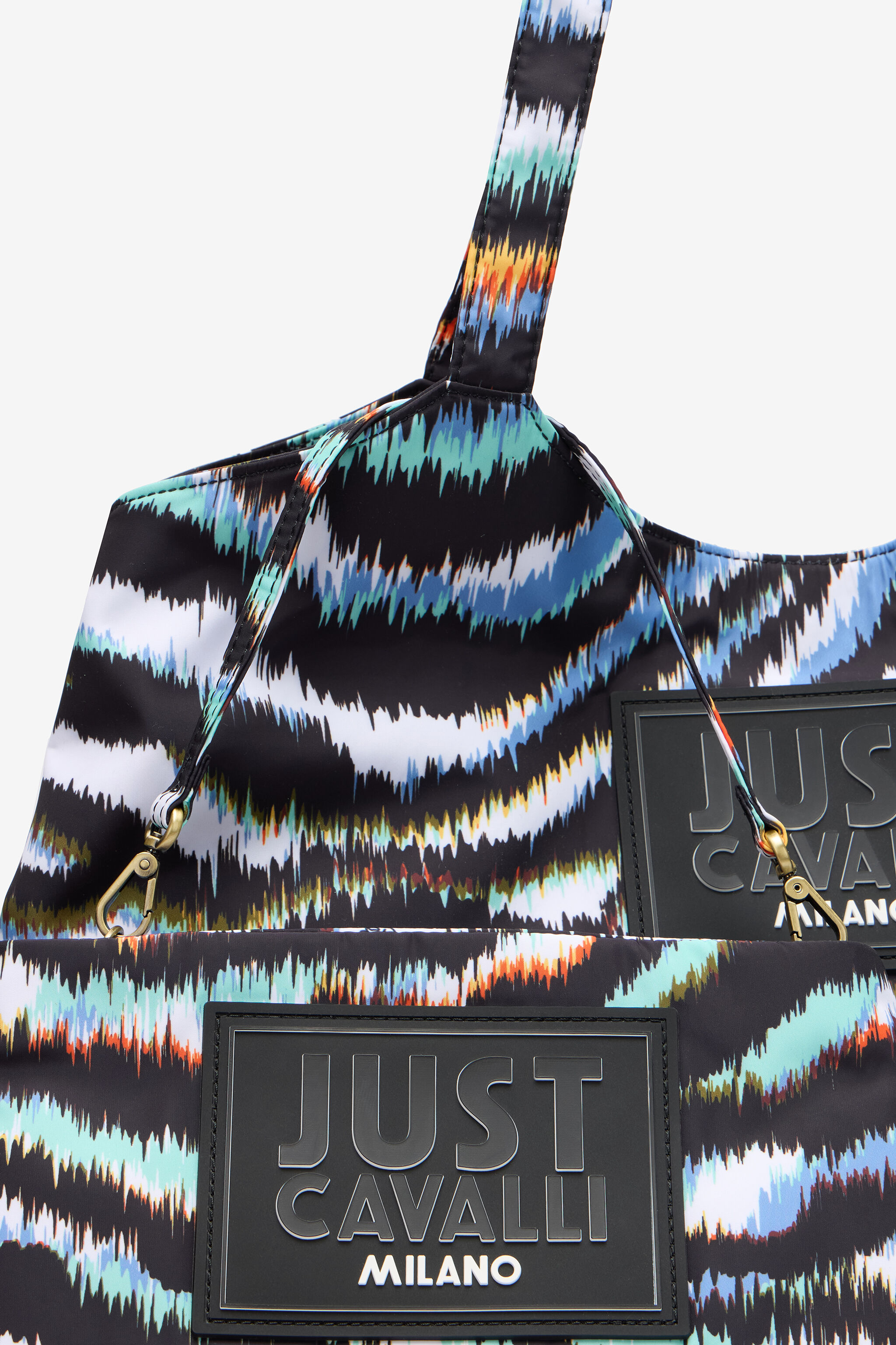 JC Borsa mare con stampa Zebra e patch logo JC Borsa mare con stampa Zebra e patch logo Bleu clair/Noir SFB176-SF671