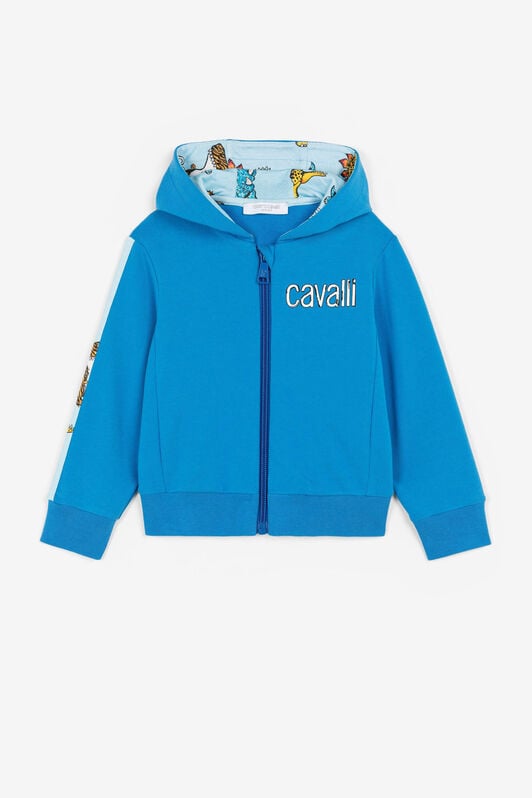 JU Logo-Print Zip Hoodie JU Logo-Print Zip Hoodie Blue QJT918-CF050