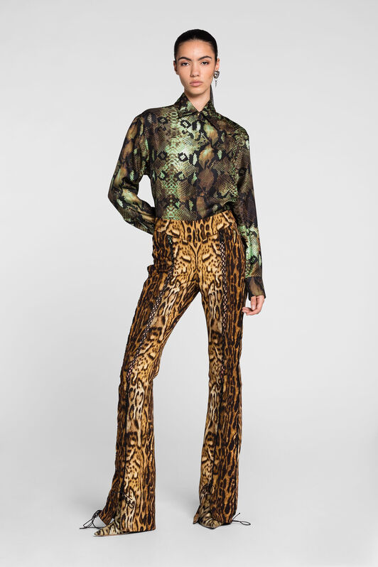 RC Python-Print Silk Shirt RC Python-Print Silk Shirt NATURALE/MILITARE PKT704-4QE38