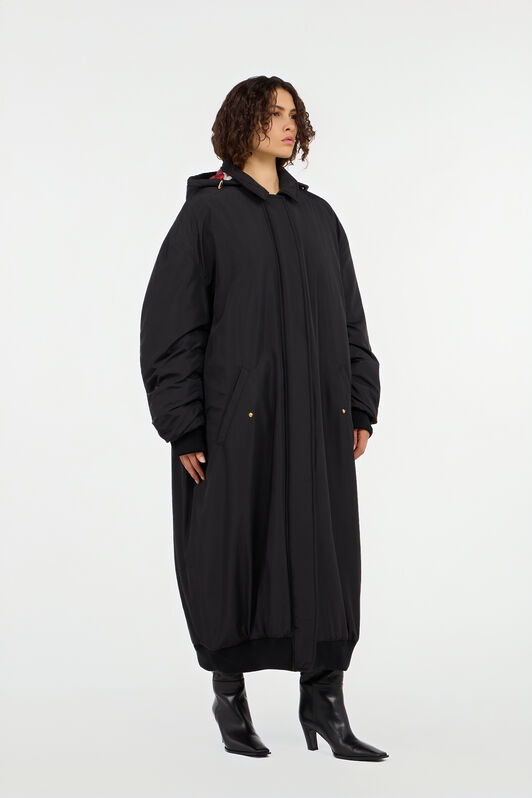 RC Long black down jacket with hood RC Long black down jacket with hood NERO 191101 VQT810-SB001