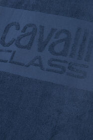 CL Beach towel with Cavalli Class logo Navy QXH01I-RW006