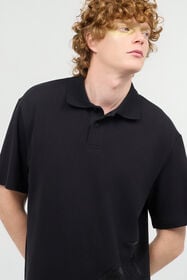 JC Polo Shirt With Monogram And Lettering Black UFT021-UF041