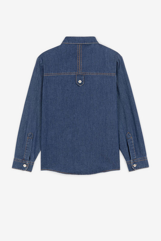 JU RC Monogram Crest-Appliqué Denim Shirt JU RC Monogram Crest-Appliqué Denim Shirt Dark blue PJJ700-DS015