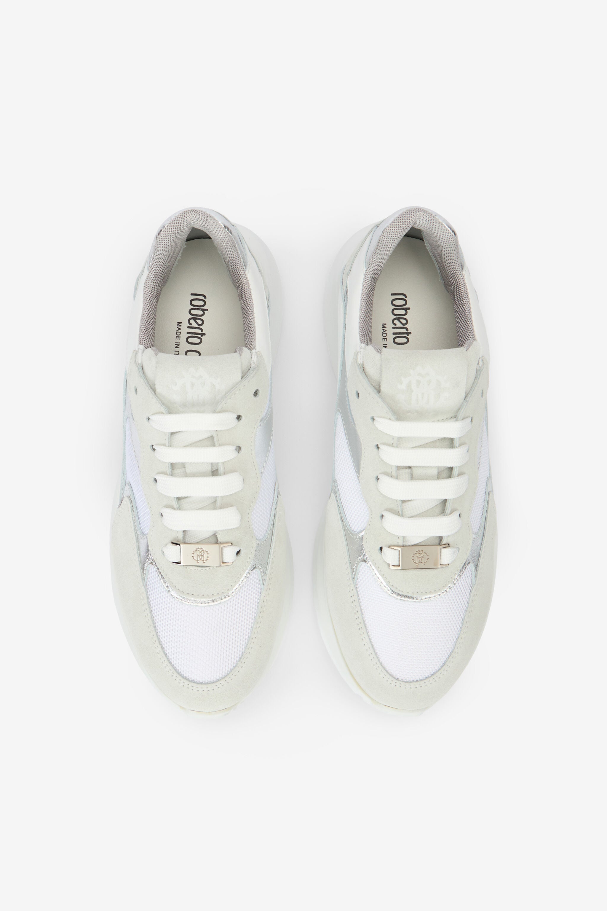 RC Laced sneakers with mixed inserts White POS01A-PZO02