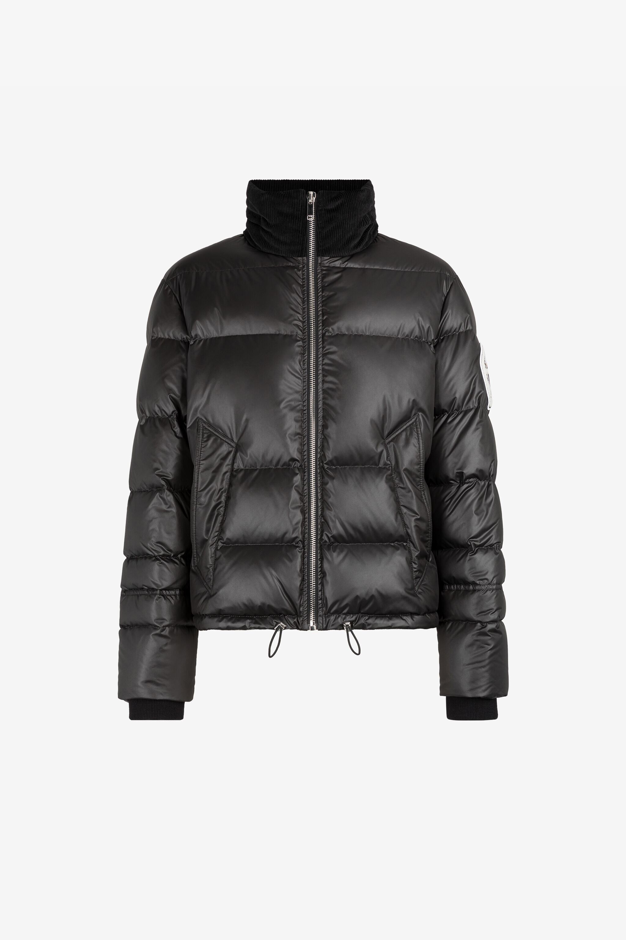 Mirror Snake Padded Jacket in Black for Men | Roberto Cavalli®