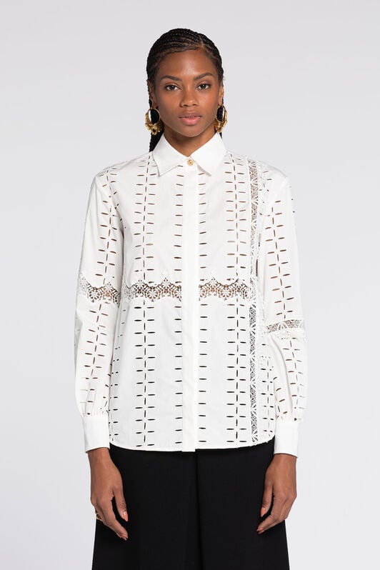 RC Cut.out embroidered shirt RC Cut.out embroidered shirt White QKT701-CH030