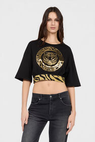 JC Schwarzes T-Shirt BLACK/GOLD Q61439-Q0342