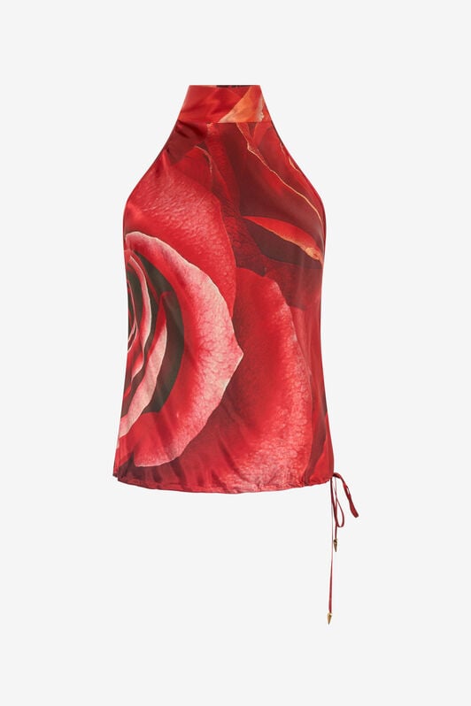 RC Silk Garden Rose-Print Top RC Silk Garden Rose-Print Top Red UKT600-RYN48