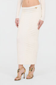 RC Serpentine Print Skirt BIANCO 110602 XQT304-NLS36