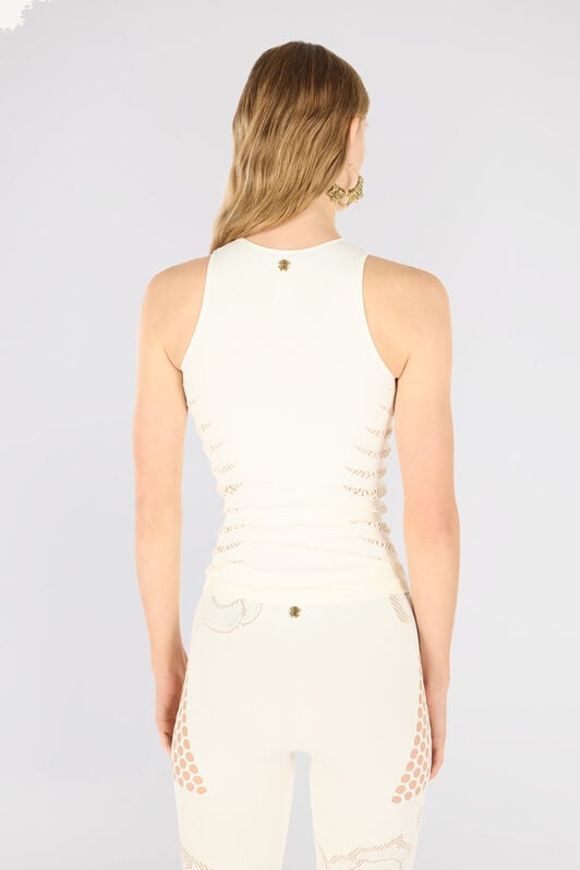 RC Tank Top with Perforated Zebra Pattern RC Tank Top with Perforated Zebra Pattern Ivory UKT613-MA001