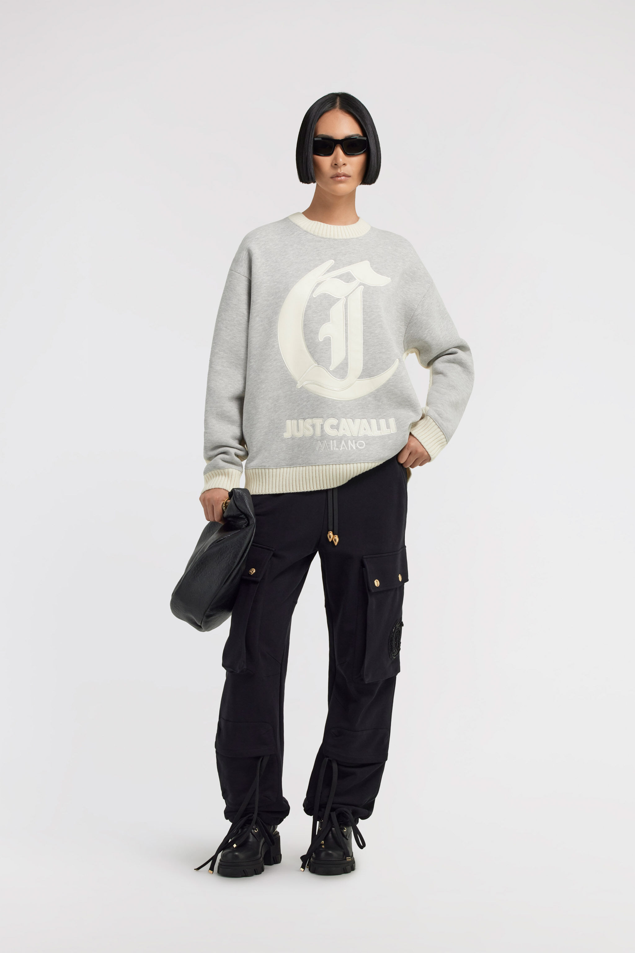 JC Just Cavalli crew neck sweater JC Just Cavalli crew neck sweater Gray TFM015-TF140