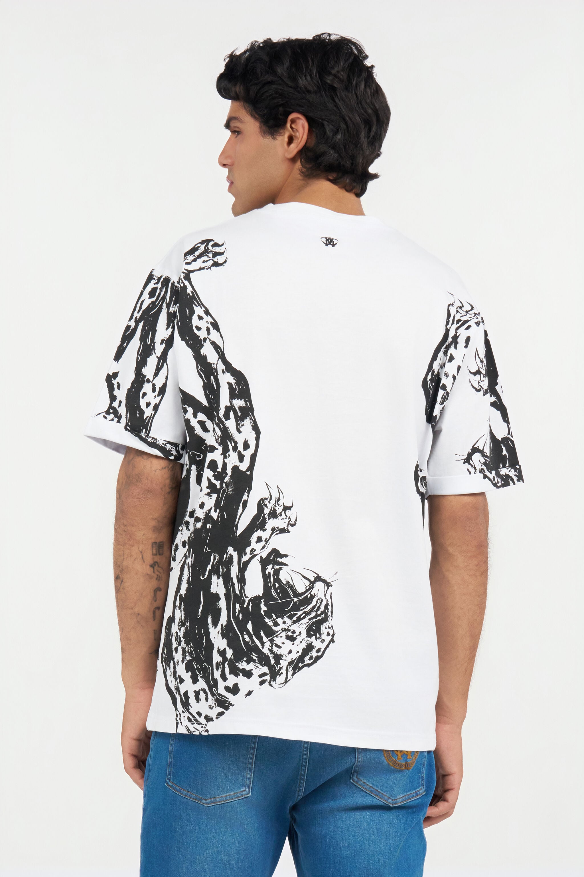 RC White T-Shirt With Printed Tigers RC White T-Shirt With Printed Tigers WHITE QOT62A-JD060
