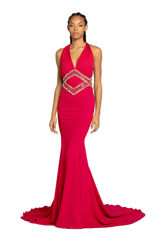 RC Bead-Embellished Maxi Dress RC Bead-Embellished Maxi Dress Red MCR114-RJ035