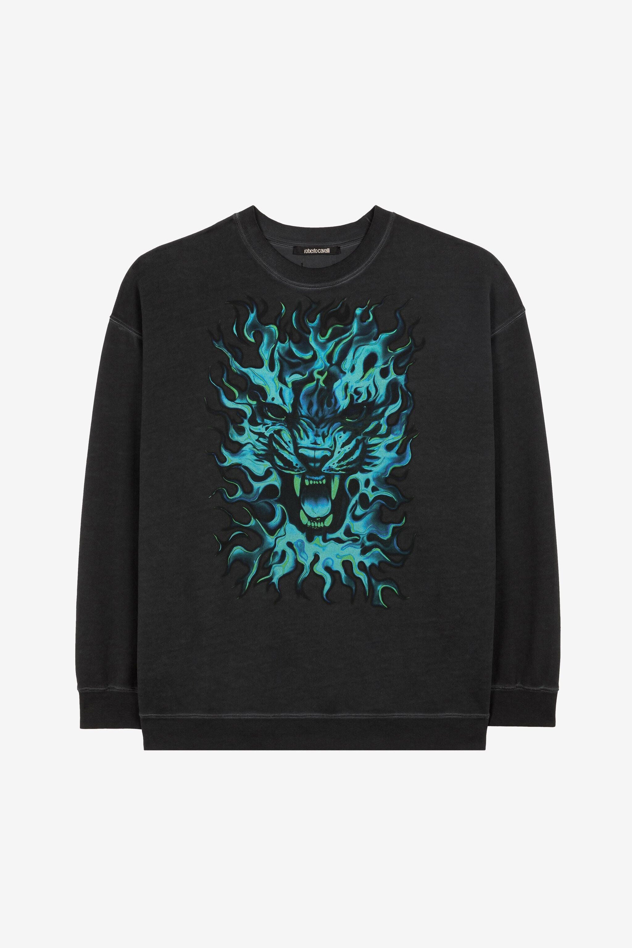 RC Flame Lion-Print Sweatshirt RC Flame Lion-Print Sweatshirt Black PRT67A-CF051