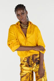 RC Shirt With Mirror Snake Monogram Yellow VKT160-RK010
