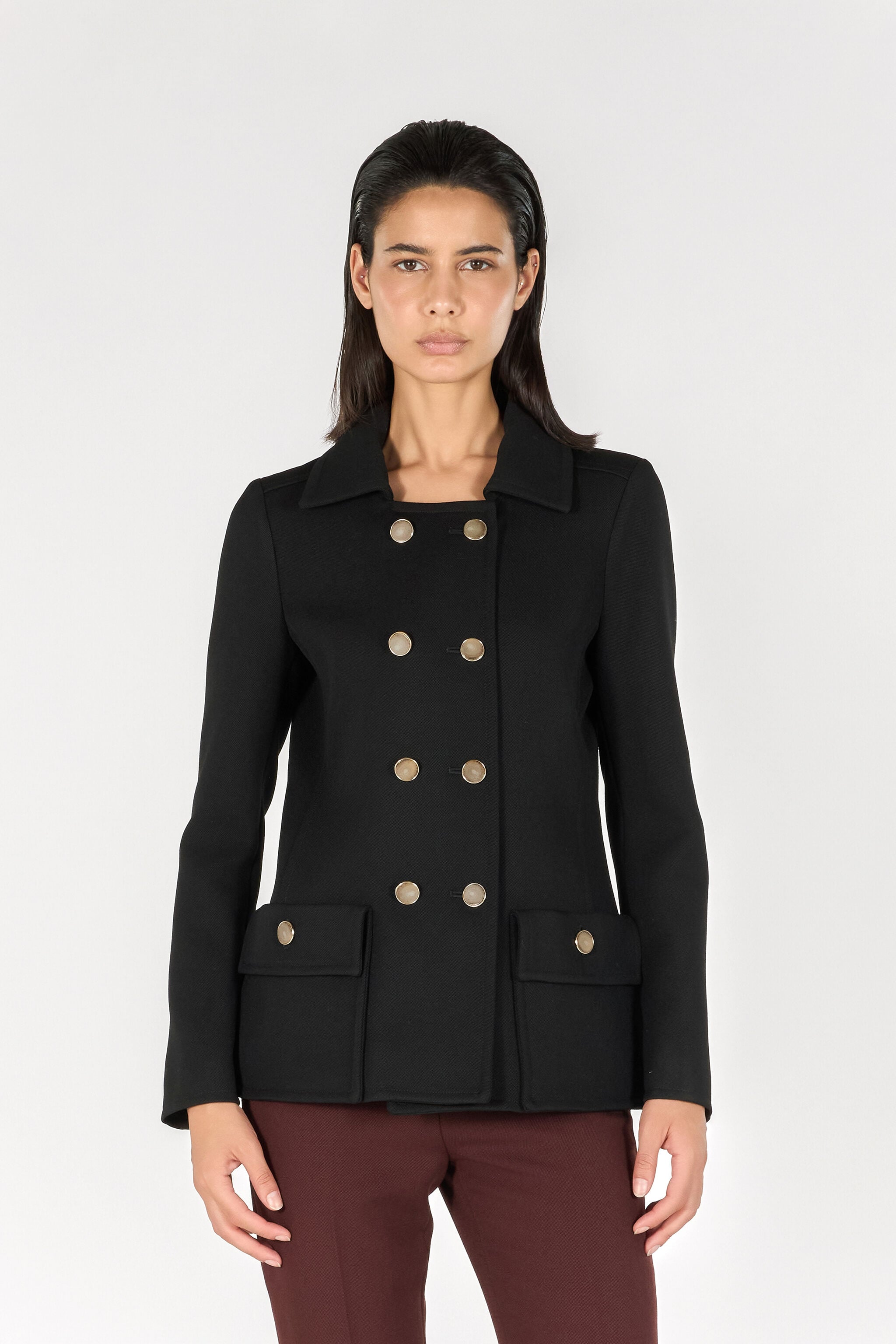 RC Double-breasted equestrian-style blazer RC Double-breasted equestrian-style blazer Black TWT407-WP059