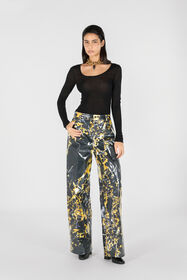 RC Pantalon Loose À Imprimé Marble Or TWJ207-KGN19
