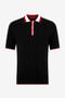 RC Black Cable Knit Polo With Contrast Trim RC Black Cable Knit Polo With Contrast Trim BLACK ROM90E-FEC31