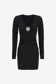 RC Kurzes Kleid mit Rüschen und Steinen Schwarz RWT142-JJ036
