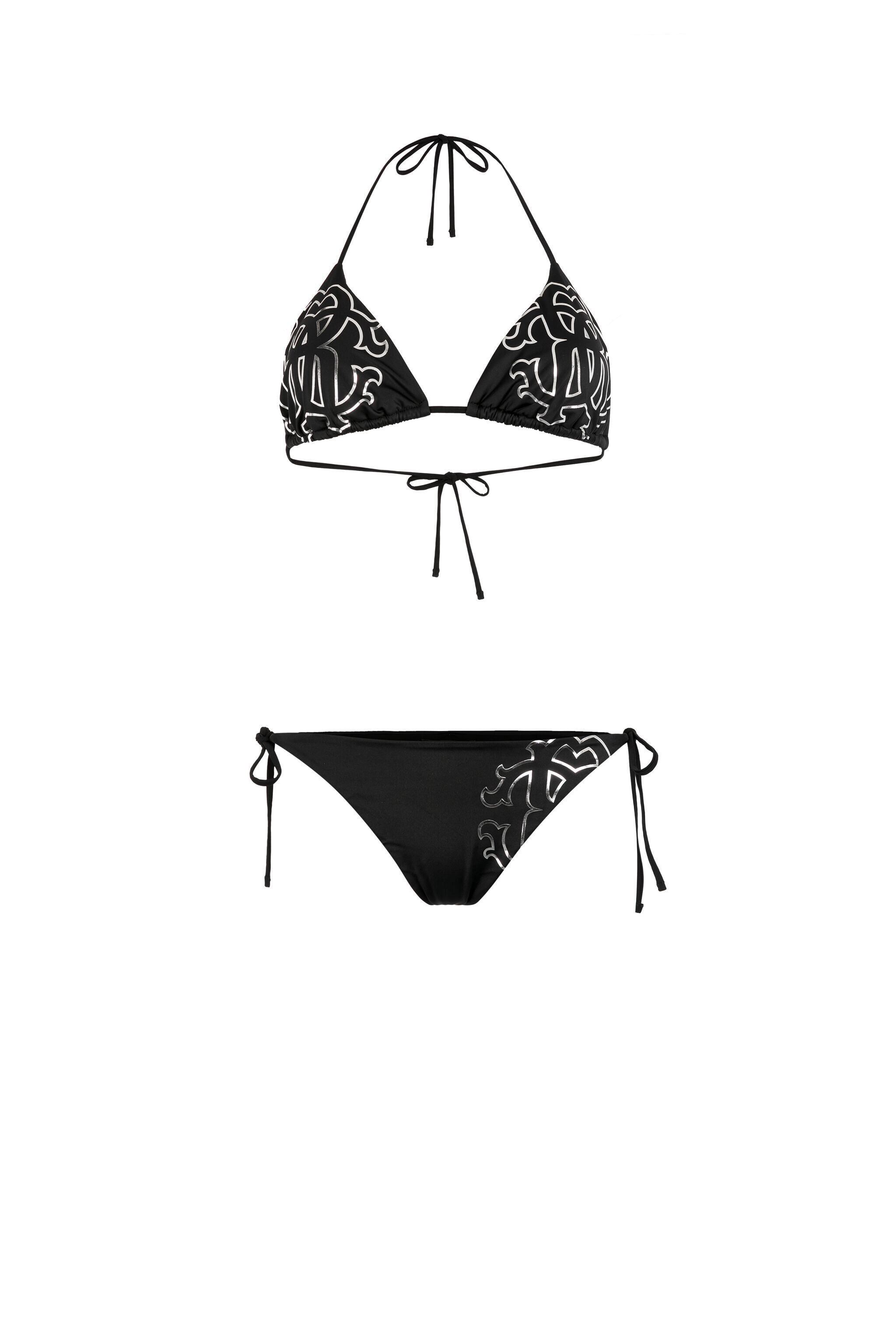 RC Schwarzer Bikini mit Logo Monogram RC RC Schwarzer Bikini mit Logo Monogram RC Schwarz KSW01Z-LL002