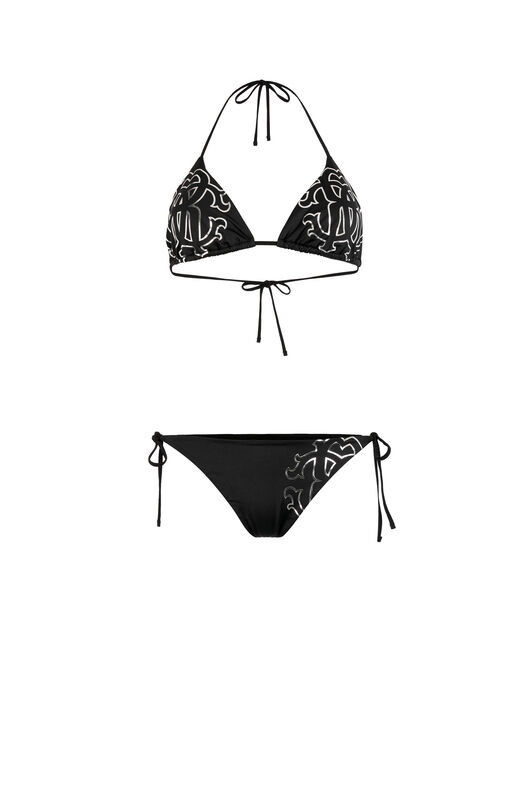 RC Schwarzer Bikini mit Logo Monogram RC RC Schwarzer Bikini mit Logo Monogram RC Schwarz KSW01Z-LL002