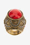 RC Bague Or Vieilli Avec Cabochon Rouge Et Cristaux RC Bague Or Vieilli Avec Cabochon Rouge Et Cristaux Rouge SKG006-AM072