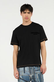 JC T-Shirt With JC Monogram And Contrasting Topstitching BLACK UFT037-UF057