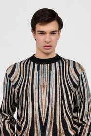 RC Sweater With Zebra Print NATURAL/BLACK XNM600-MG012
