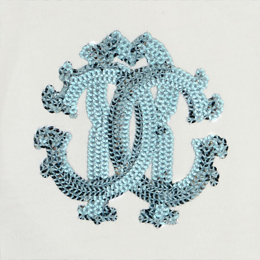 JU T-Shirt With Sequin RC Monogram JU T-Shirt With Sequin RC Monogram MILKY WHITE UJT601-JD001