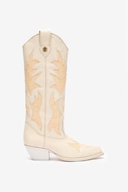RC Texan Boots With Woven Inserts Ivory UWS020-PZP05