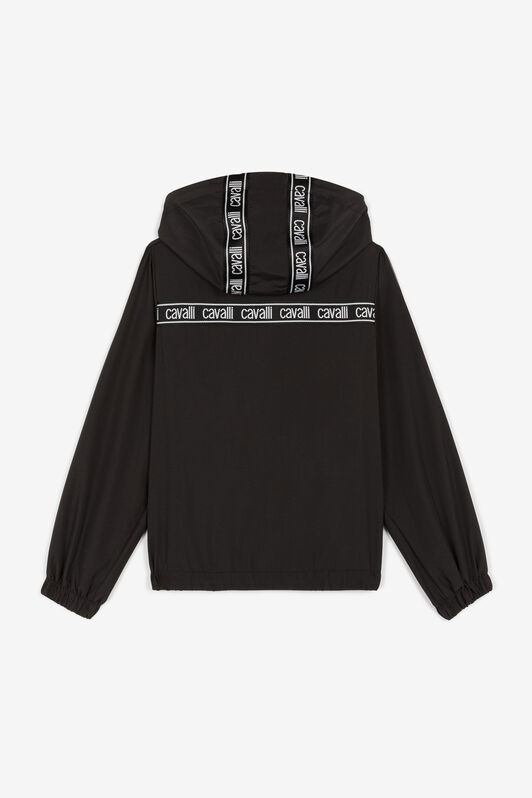 JU Logo-Stripe Hooded Jacket JU Logo-Stripe Hooded Jacket Black OJT411-FT169