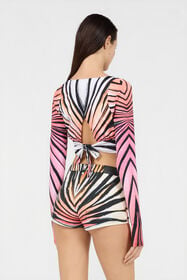 RC Ray Of Paradise Print Crop Top CORAL XKT603-OOM33