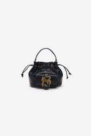 JC Schwarze Handtasche Mit Schlangendetail BLACK WFB095-WF425