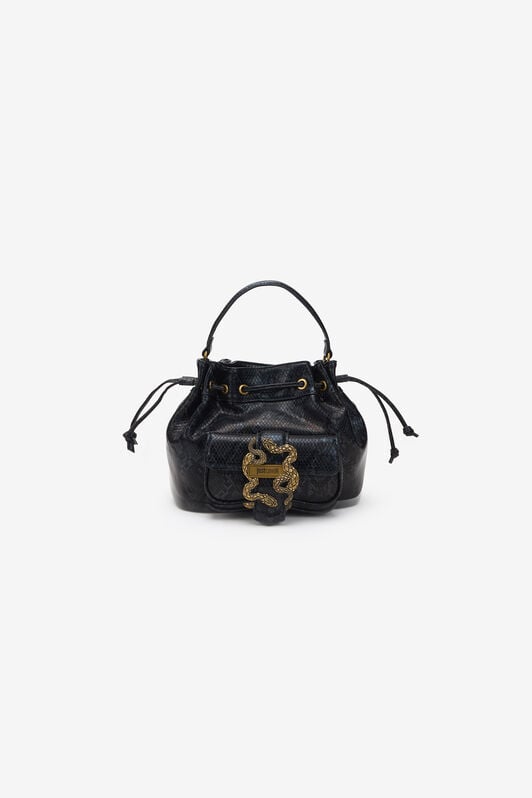 JC Black Handbag With Snake Detail JC Black Handbag With Snake Detail BLACK WFB095-WF425