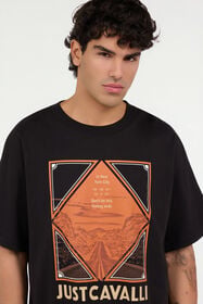 JC Black T-Shirt with Graphic and Logo BLACK VFT072-VF116