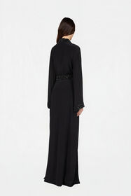 RC Silk Maxi Dress with Embellished Detail NERO/ARGENTO VWR197-SY001